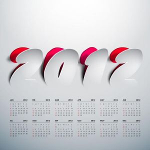 2012 Calendar sticker vector