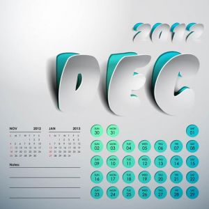 2012 Calendar sticker december vector