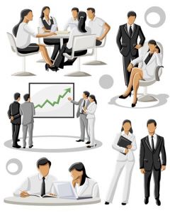 Cartoon business people vectors