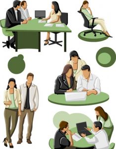 Cartoon business people vectors