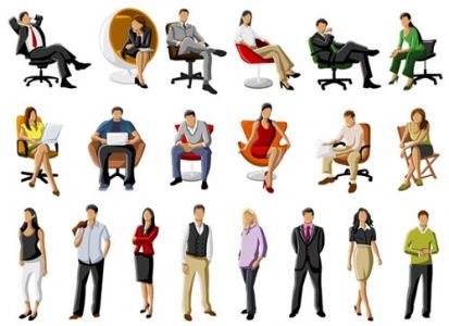 Cartoon business people vectors