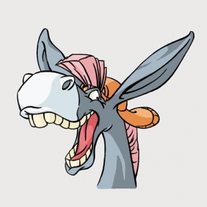 Cartoon donkey vector