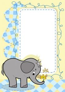 Cartoon frame with baby elephant vector