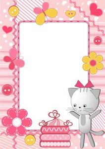 Cartoon frame with baby cat vector