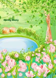 Cartoon spring vector