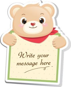 Cartoon teddy bear vector stickers