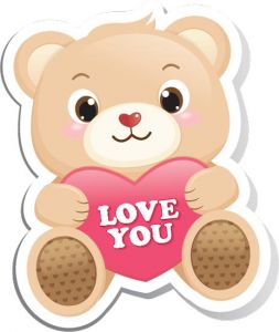 Cartoon teddy bear vector stickers