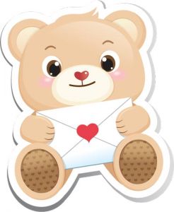 Cartoon teddy bear vector stickers