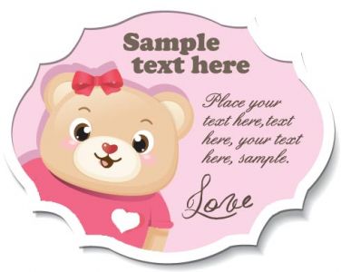 Cartoon teddy bear vector stickers