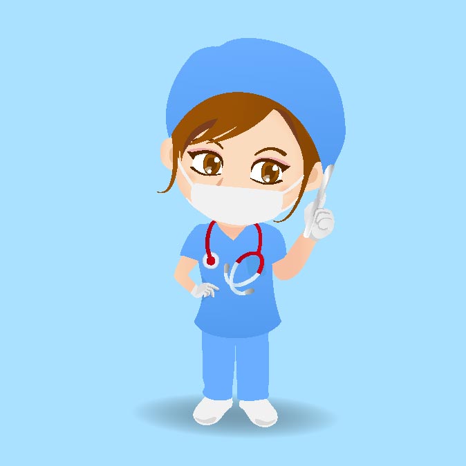 Cartoon woman doctors and nurses vector