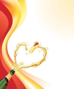 Champagne heart vector design