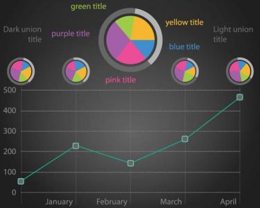 Colored graphs vector template