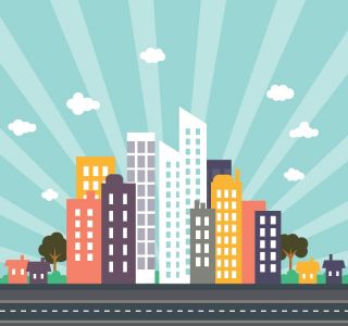 Urban cityscape flat vector design