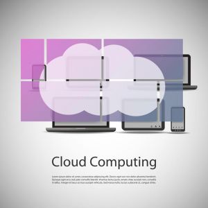 Cloud computing vector template