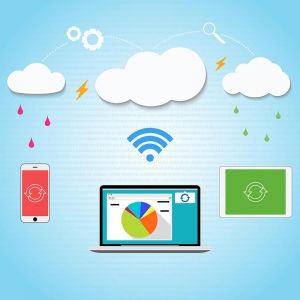 Cloud computing vector template