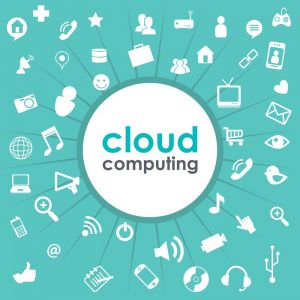 Cloud computing vector template