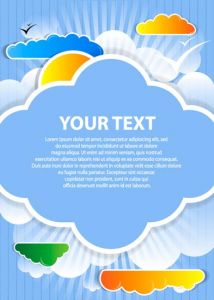 Colored cloud speech buble  design