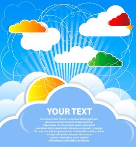 Colored cloud speech buble  vector