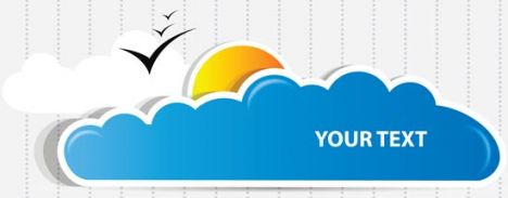 Cloud speech buble with sun vector