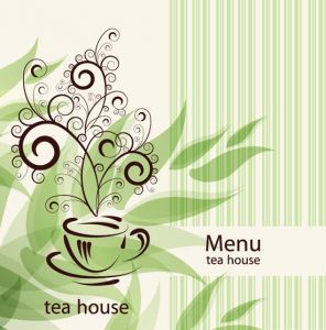 Coffee and tea menu card vectors