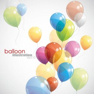 Colored balloons for events vector illustrations