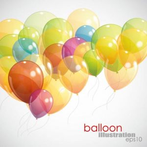 Colored balloons for events vector illustrations