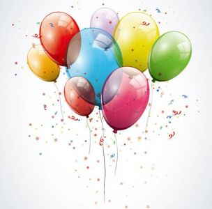 Colored balloons for events vector illustrations