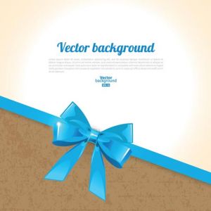 Colored bow on vector card