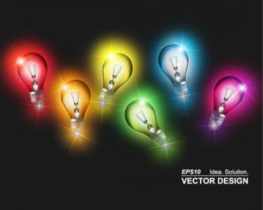 Colored bulbs vector template