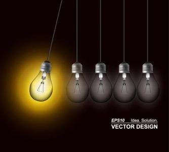 Colored bulbs vector template