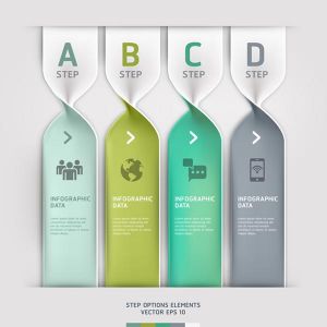 Colored infographics labels and stickers vector