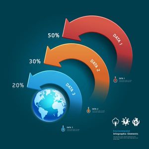 Colored infographics labels and stickers vector