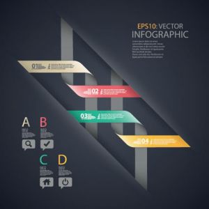 Colored option labels infographics vector