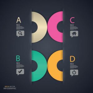 Colored option labels infographics vector