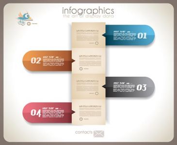 Colored paper tags infographics vector