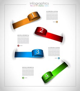 Colored paper tags infographics vector