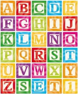 Colored school alphabet vectors