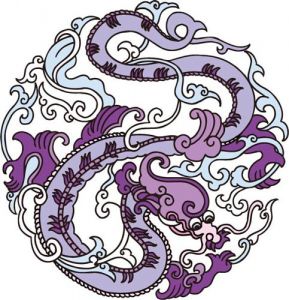 Colored tattoo dragons vectors