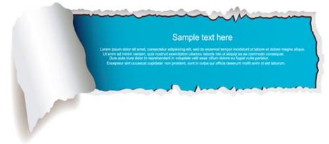 Blue torn paper vector