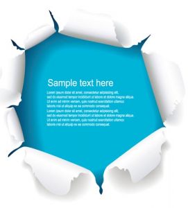 Blue torn paper vector