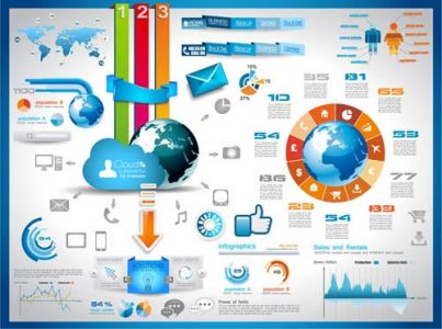 Colorful infographic vector labels and tags