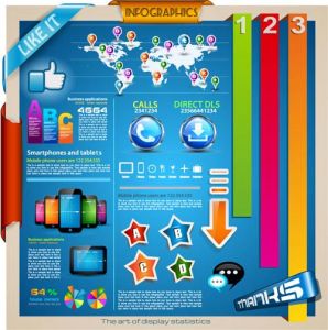 Colorful infographic vector labels and tags