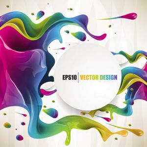 Colorful ink vector poster