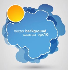 Blue sticker cloud vector