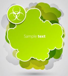 Green sticker cloud vector