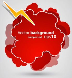 Red sticker cloud vector