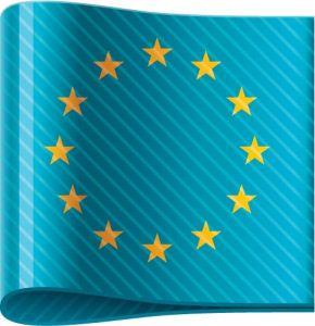 European Union vector flag label