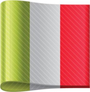 Italy vector flag label