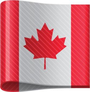 Canadian vector flag label