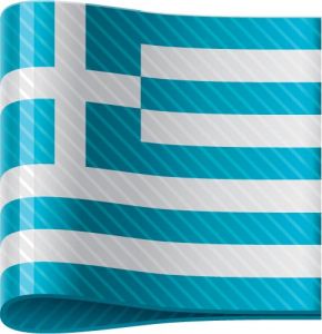 Greek vector flag label